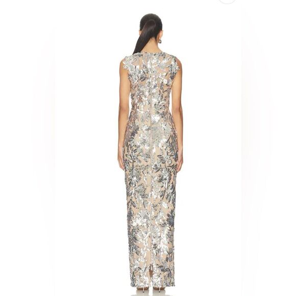 NWOT BRONX AND BANCO Violet Maxi Dress in Dark Silver, wedding guest dress - Picture 3 of 16